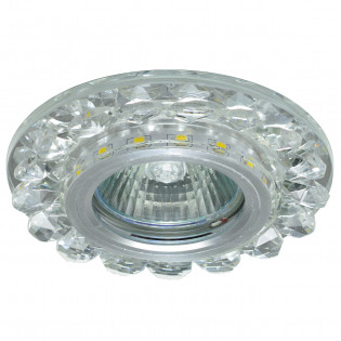 Светильник MR16+LED встраиваемый AL/CLEAR 35Вт+LED 3Вт IL.0026.0303