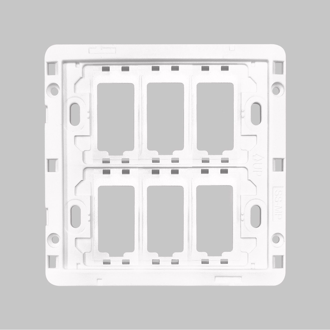 Пластина для крепления накладки 4, 5, 6-х клавишного выключателя Shin Dong-A Белая. LAON WLO-FR402-WH