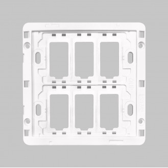Пластина для крепления накладки 4, 5, 6-х клавишного выключателя Shin Dong-A Белая. LAON WLO-FR402-WH