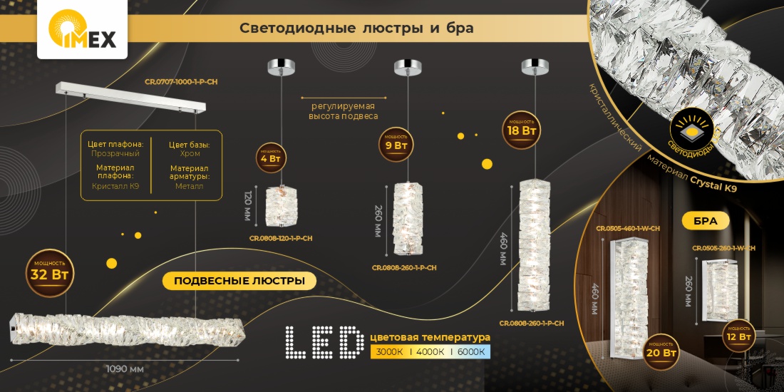 Светодиодные светильники  от производителя IMEX